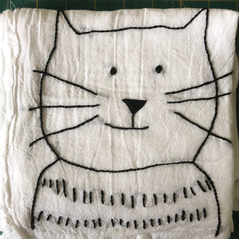 Set of 6 Flour Sack Hand Embroidered Dish … - Picture 6 of 7